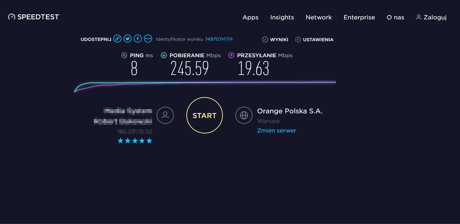 NordVPN Polska speedtest