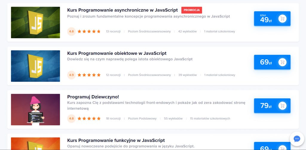 Szkolenia z JavaScript na Strefie Kursów