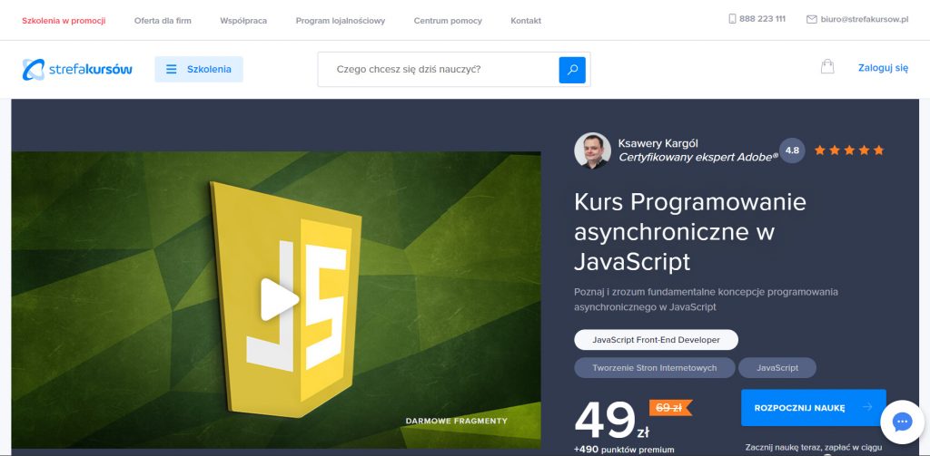 JavaScript programowanie asynchroniczne na Strefie Kursów