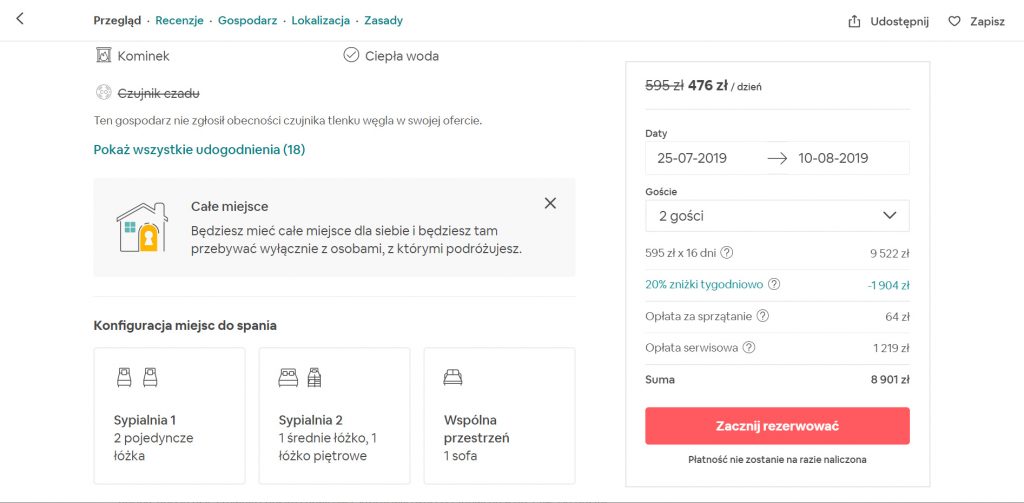 Zniżki w Airbnb za dłuższy pobyt